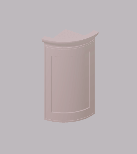 High cupboard curved