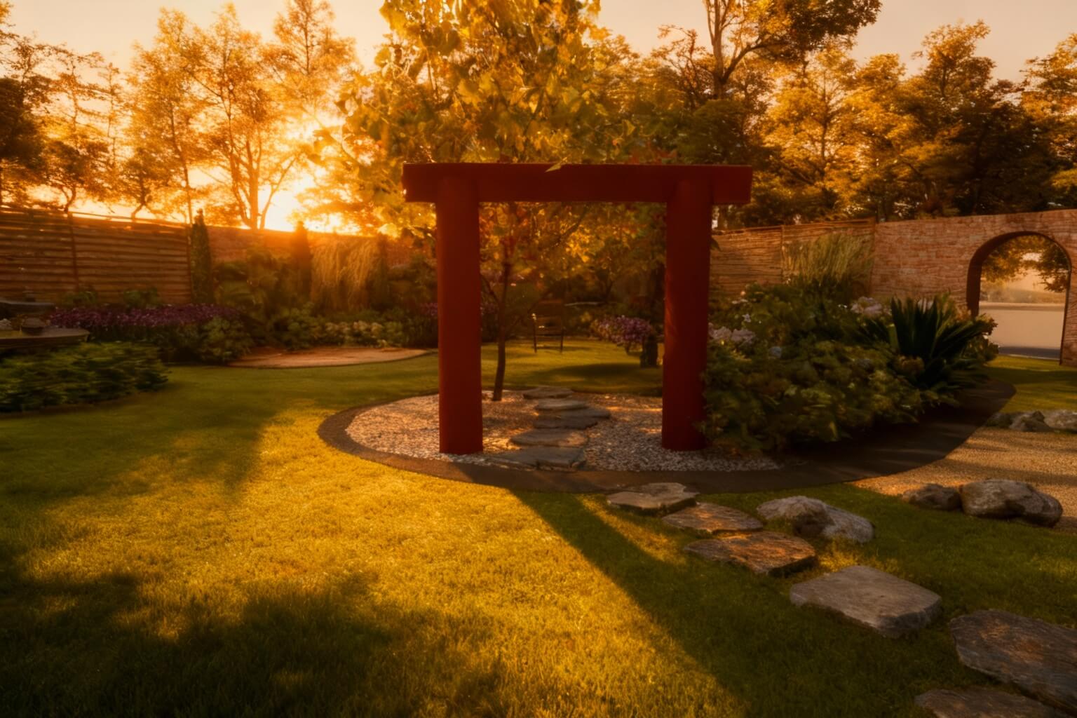 Photorealistic garden render