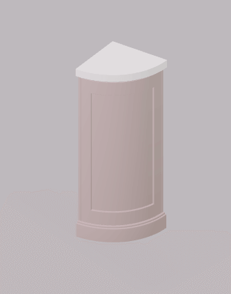 Low cupboard curved